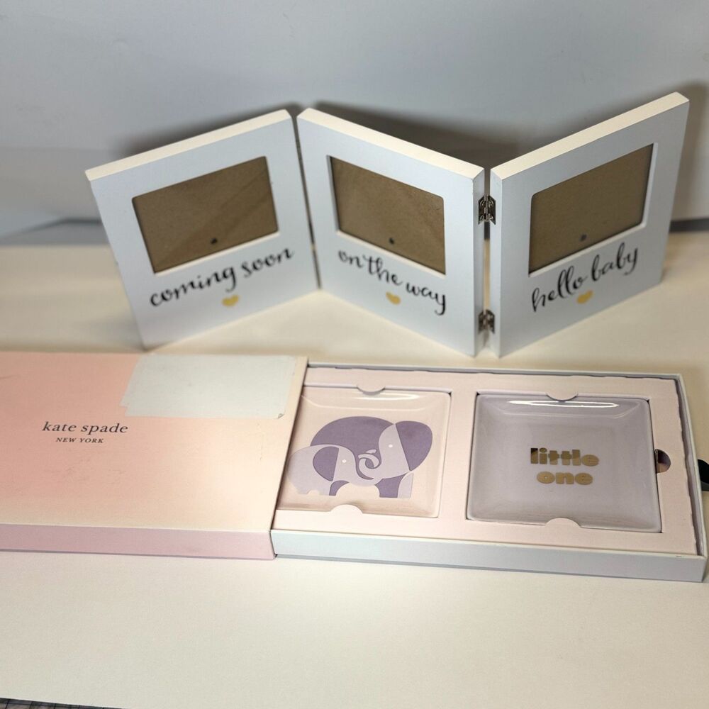 New Baby frame and Kate Spade tray.Gift, baby shower
